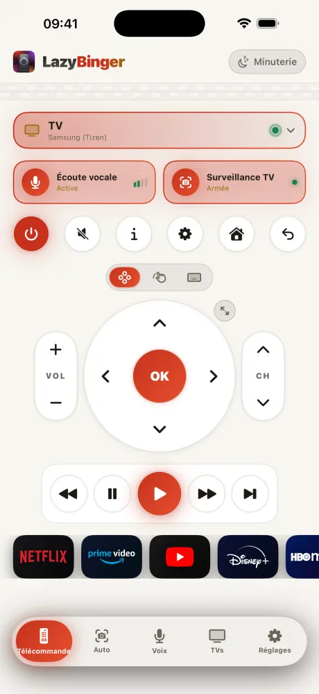 Écran télécommande de LazyBinger — Papier