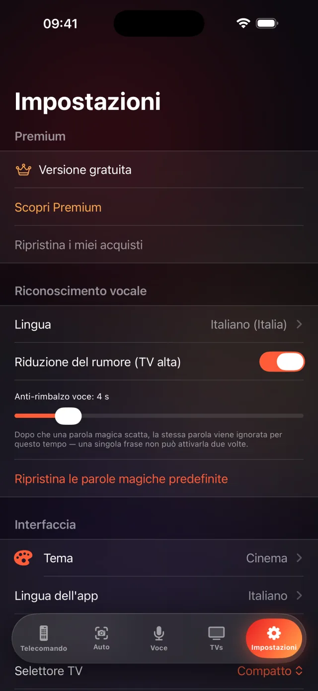 Schermata delle impostazioni di LazyBinger