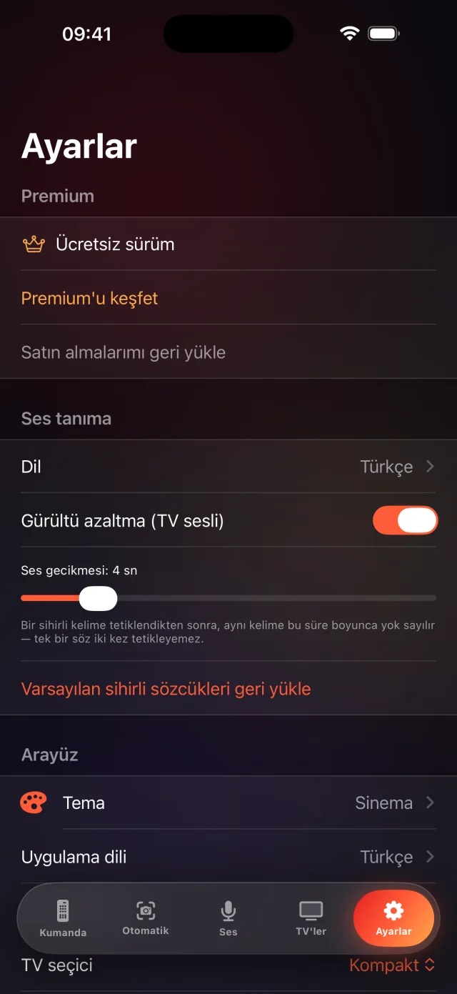LazyBinger ayarlar ekranı